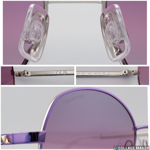 Swarovski Crystal Detail Ombre Butterfly Shades, Round Gradient Violet SK0368 main image 14
